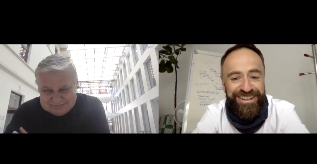 Michal Olszewski Kiszluk rozmawia